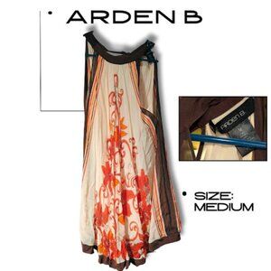 Arden B Boho Sleeveless Maxi Dress - Floral Scroll Print Size M